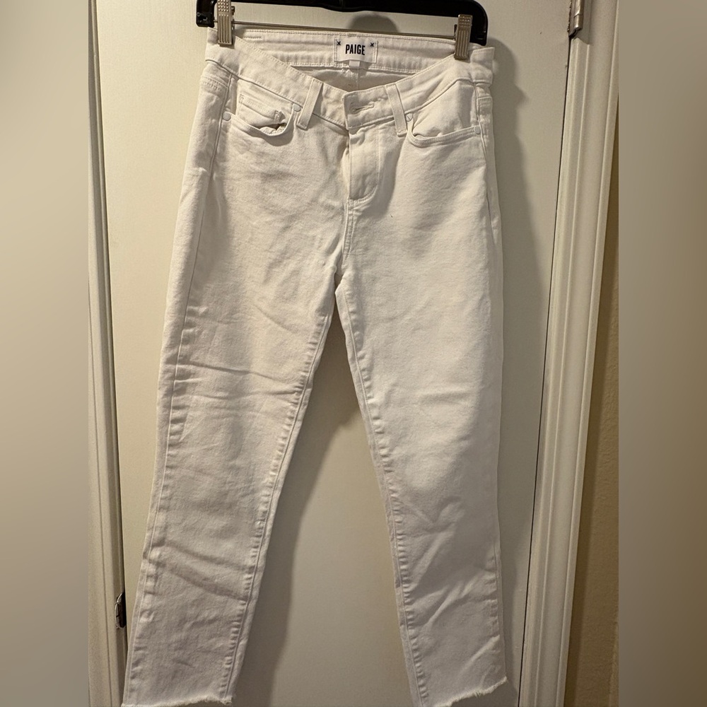 PAIGE Women's Cropped White Jeans